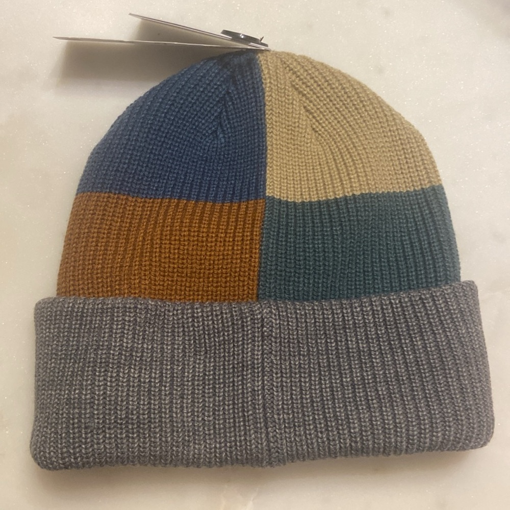 Autumn Patchwork Grey Beanie - Picture 3 of 5